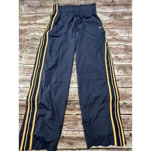 Vintage Nike Tear-Away Track Lined Pants Mens Large Baggy Navy Gold Basketball